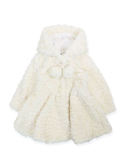 Shop Widgeon Little Girl's & Girl's Faux Fur Flared Skirt Coat In Ivory Pebble