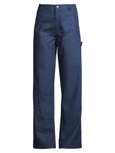 Shop Sky High Farm Men's Unisex Denim Double-knee Work Pants In Blue