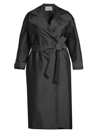 Shop Baacal, Plus Size Women's Taffeta Trench Coat In Black