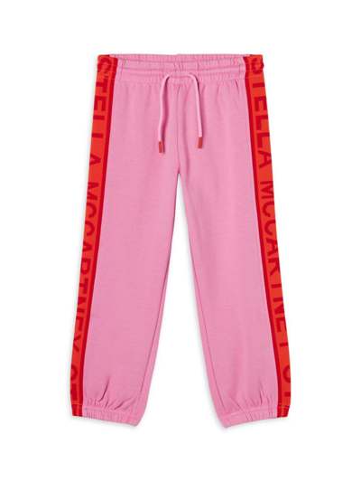 Shop Stella Mccartney Little Girl's & Girl's Logo Tape Joggers In Pink