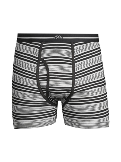 Shop Saks Fifth Avenue Men's Collection Drawn Stripe Boxers 3-piece Set In Moonless Night Combo