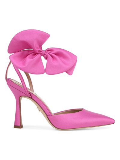 Shop Sam Edelman Women's Halie Dahlia Satin Bow Pumps In Pink