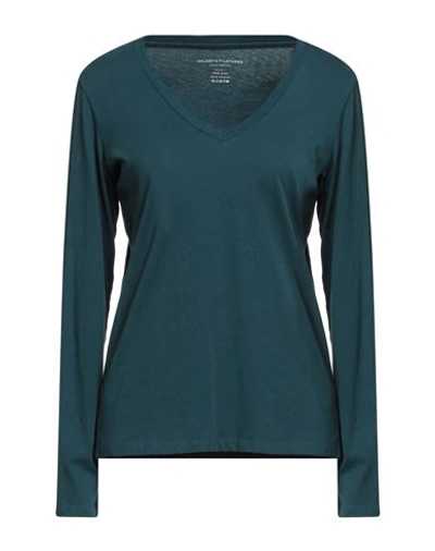 Shop Majestic Filatures Woman T-shirt Deep Jade Size 1 Cotton In Green