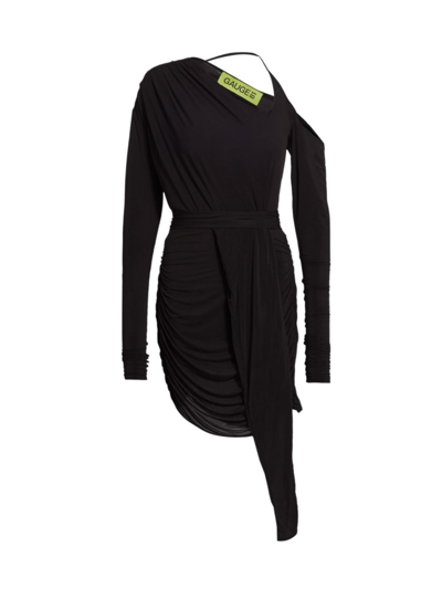 Shop Gauge81 Women's Asimi Draped Asymmetric Minidress In Black