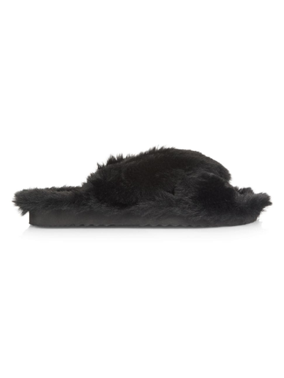 Shop Apparis Women's Biba Faux Fur Slippers In Noir