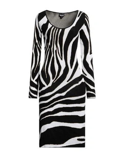Shop Just Cavalli Woman Midi Dress Black Size Xl Viscose, Acrylic, Polyamide, Metallic Fiber