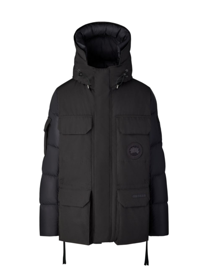 Shop Canada Goose Men's Mixed Media Paradigm Expedition Hooded Down Parka In Black