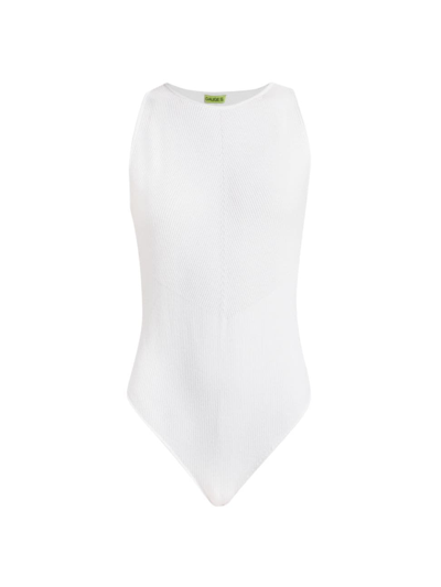 Shop Gauge81 Women's Olmos Rib-knit Bodysuit In White
