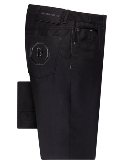 Shop Stefano Ricci Men's Five Pocket Trousers In Black