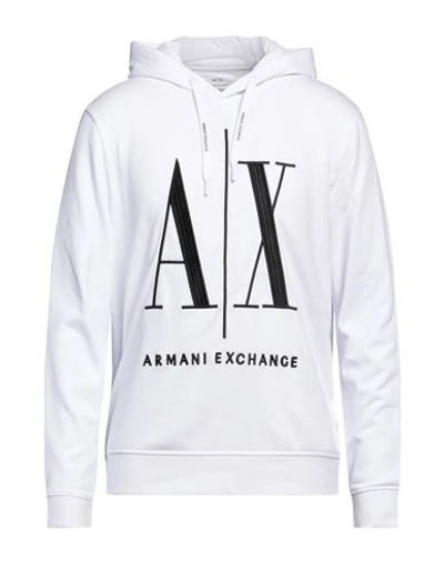 Shop Armani Exchange Man Sweatshirt White Size Xl Cotton, Elastane
