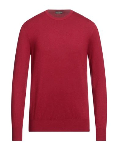 Shop Florence Cashmere Man Sweater Brick Red Size 38 Wool, Cashmere, Elastane