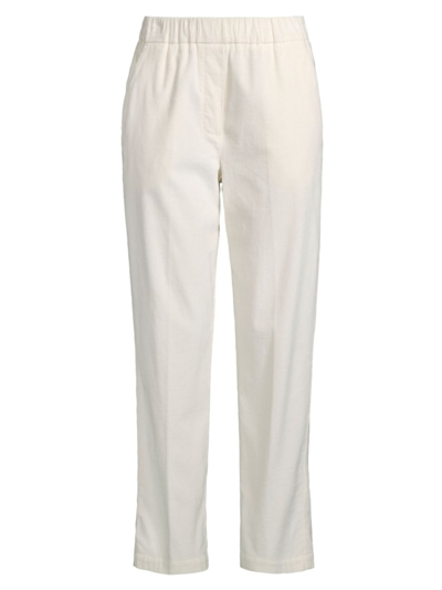 Shop Rosso35 Women's Cotton-blend Corduroy Pants In Vanilla