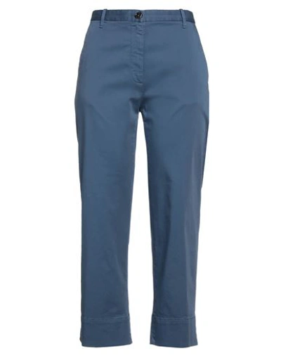 Shop Nine In The Morning Woman Pants Pastel Blue Size 28 Cotton, Elastane