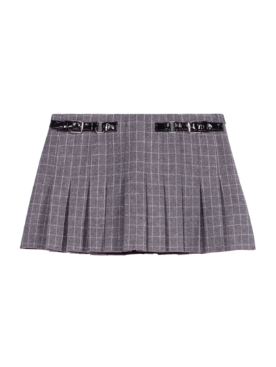 Shop Maje Women's Short Pleated Skirt In Grey