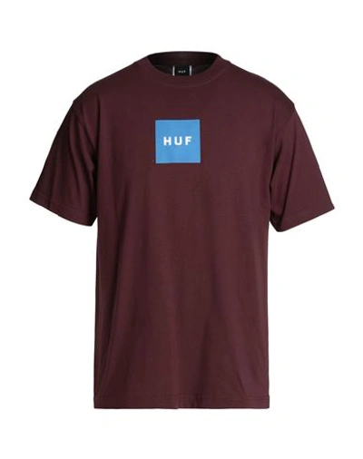 Shop Huf Man T-shirt Burgundy Size M Cotton In Red