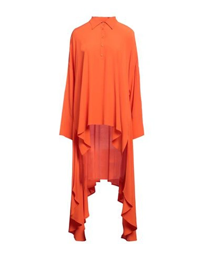 Shop Cavalli Class Woman Shirt Orange Size 4 Acetate, Silk