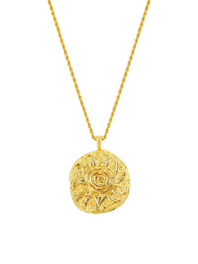 Shop Anni Lu Women's Pacifico Sunny Side Up 18k-gold-plated Pendant Necklace In Yellow Gold