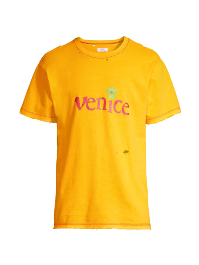Shop Erl Men's Venice T-shirt In Yellow