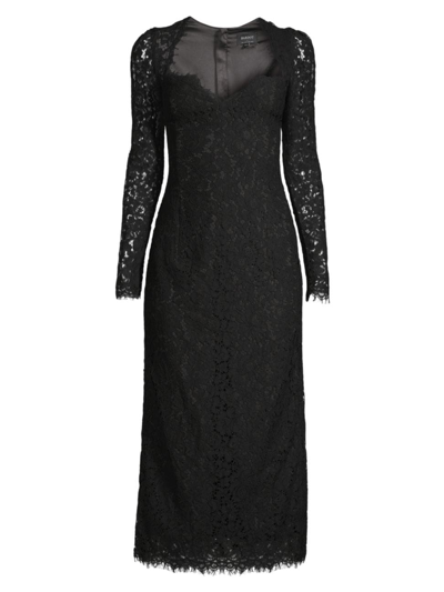 Shop Bardot Women's Aurora Lace Sweetheart Midi-dress In Black