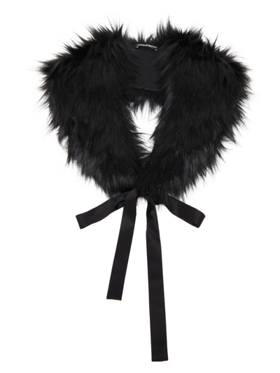 Shop Dolce & Gabbana Women's Faux Fur Collar In Nero