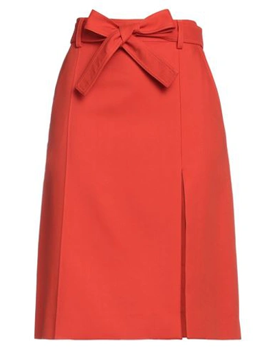 Shop Stella Mccartney Woman Midi Skirt Orange Size 4-6 Viscose, Cotton