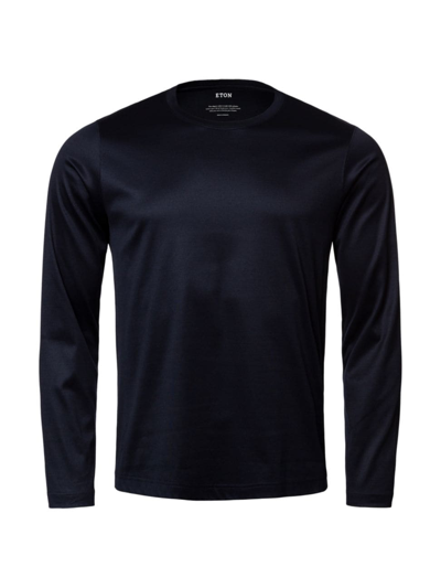 Shop Eton Men's Jersey Long-sleeve T-shirt In Blue