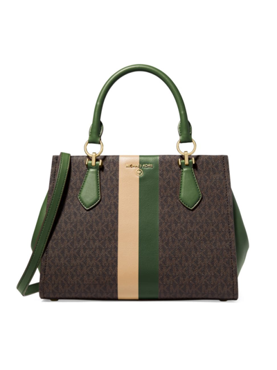 Shop Michael Michael Kors Women's Marilyn Medium Satchel Bag In Amazon Green Multi