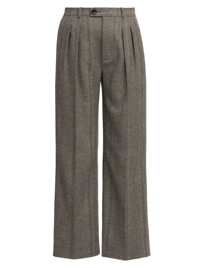 Shop Loro Piana Women's Yurik Wide-leg Cashmere Trousers In Grey Melange Blue