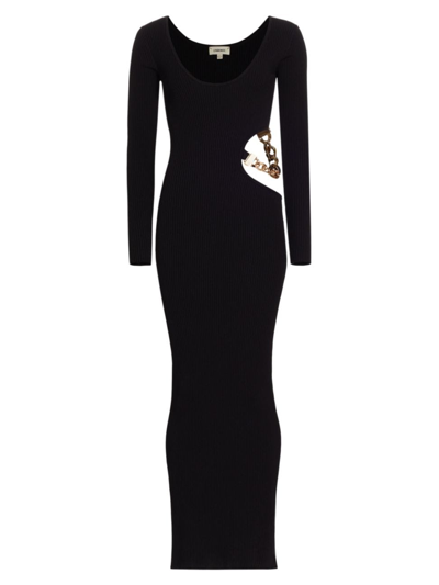 Shop L Agence Women's Sloane Chain Cut-out Body-con Dress In Black