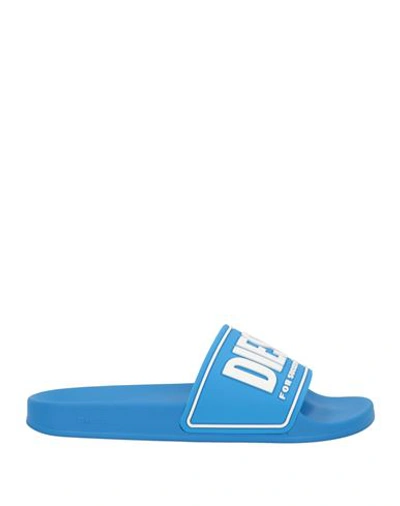 Shop Diesel Sa-mayemi Cc Man Sandals Azure Size 10 Polyurethane In Blue