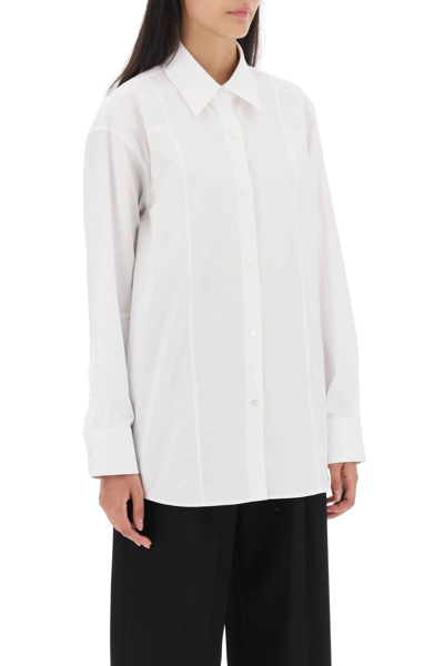 Shop Alexander Wang Poplin Shirt With Rhinestones In White
