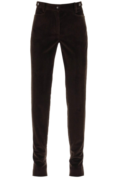 Shop Dolce & Gabbana Bell-bottom Corduroy Pants In Brown