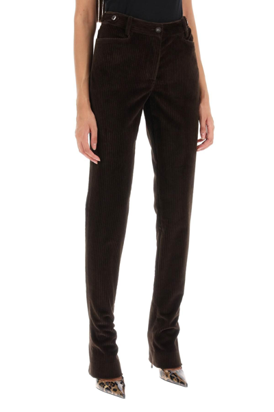 Shop Dolce & Gabbana Bell-bottom Corduroy Pants In Brown