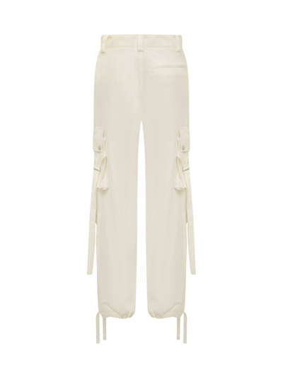 Shop Msgm Cargo Pants In Off White
