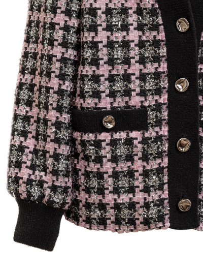 Msgm Single-breasted Tweed Jacket In Black