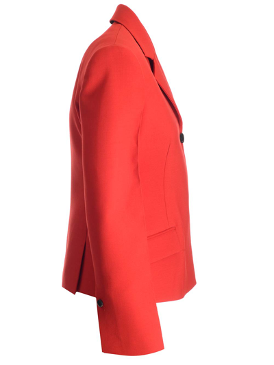 Shop Ferragamo Single-breasted Blazer In Red