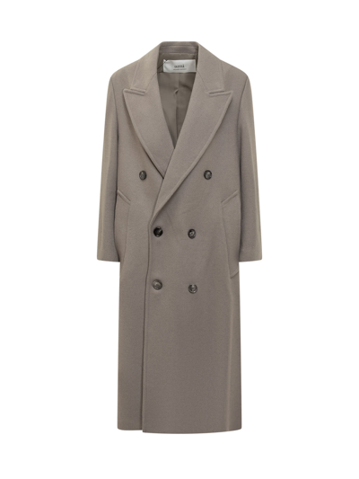 Shop Ami Alexandre Mattiussi Double-breasted Coat In Taupe