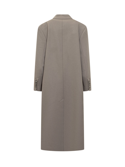 Shop Ami Alexandre Mattiussi Double-breasted Coat In Taupe