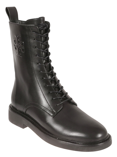 Shop Tory Burch Double Combat Boots In Perfect Black