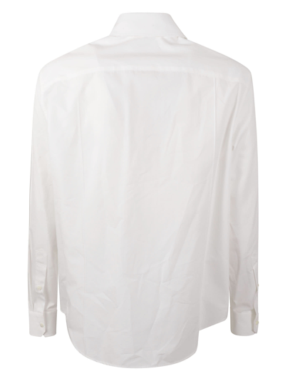 Shop Versace Belt Concealed Shirt In White