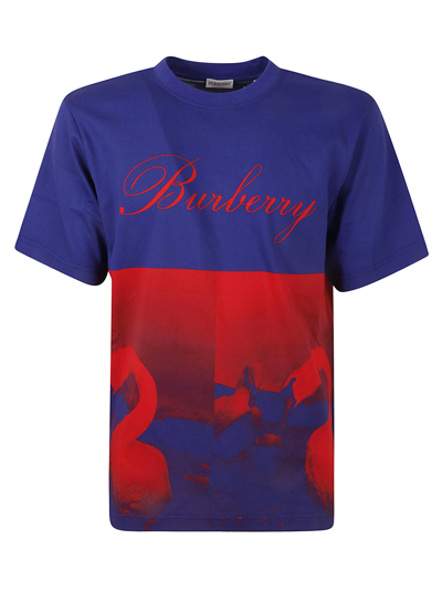 Shop Burberry Pillar T-shirt In Purple