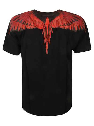 Shop Marcelo Burlon County Of Milan Icon Wings Regular T-shirt In Black/red
