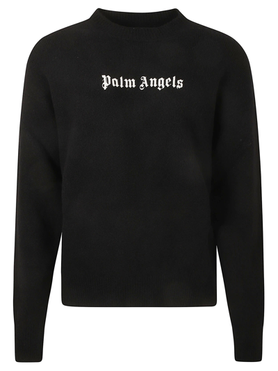 Shop Palm Angels Classic Logo Sweater In Black/white