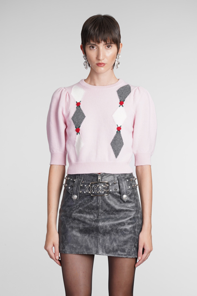 Shop Alessandra Rich Knitwear In Rose-pink Wool