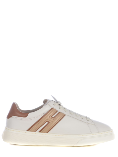 Shop Hogan Sneakers  H365 In Leather In Bianco