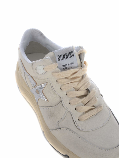 Shop Golden Goose Sneakers  Running In Leather In Bianco