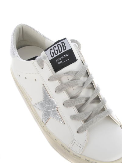 Shop Golden Goose Sneakears  Hi Star In Leather In Bianco