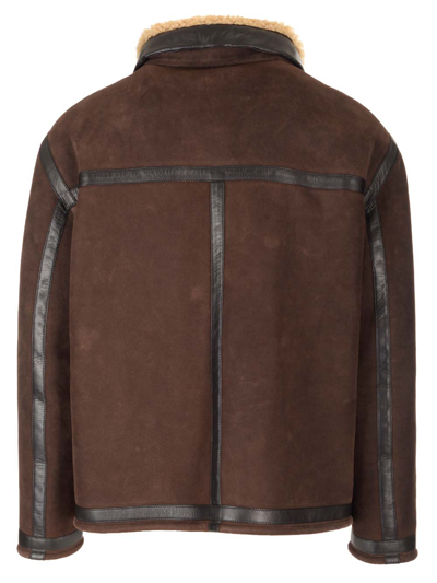 Fendi Brown Shearling Jacket In Brown