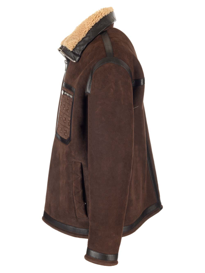 Fendi Brown Shearling Jacket In Brown