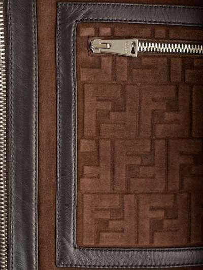 Fendi Brown Shearling Jacket In Brown